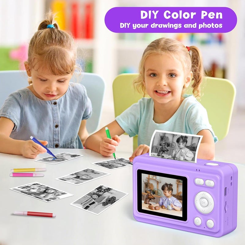 GREENKINDER Kids Instant Camera Gifts Toys - Mini Print Photo Paper Digital Cameras for 3 4 5 6 7 8 9 10 11 12 Year Old Girls Boys - Kid Christmas Birthday Gift Toy Age 3-5 5-7 7-8 8-10 10-12 Years Girl Boy - Image 5